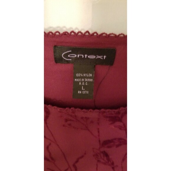 Lord & Taylor Women's Tunic Size Large Wine Coloration Velour Floral Design - Picture 3 of 6